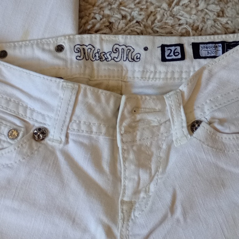 Miss Me White Denim Overalls